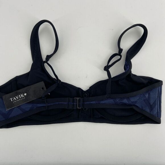 Tavik Marlowe Women Ombre blue Textured Chevron New Crop Bikini Top Medium - Picture 4 of 10